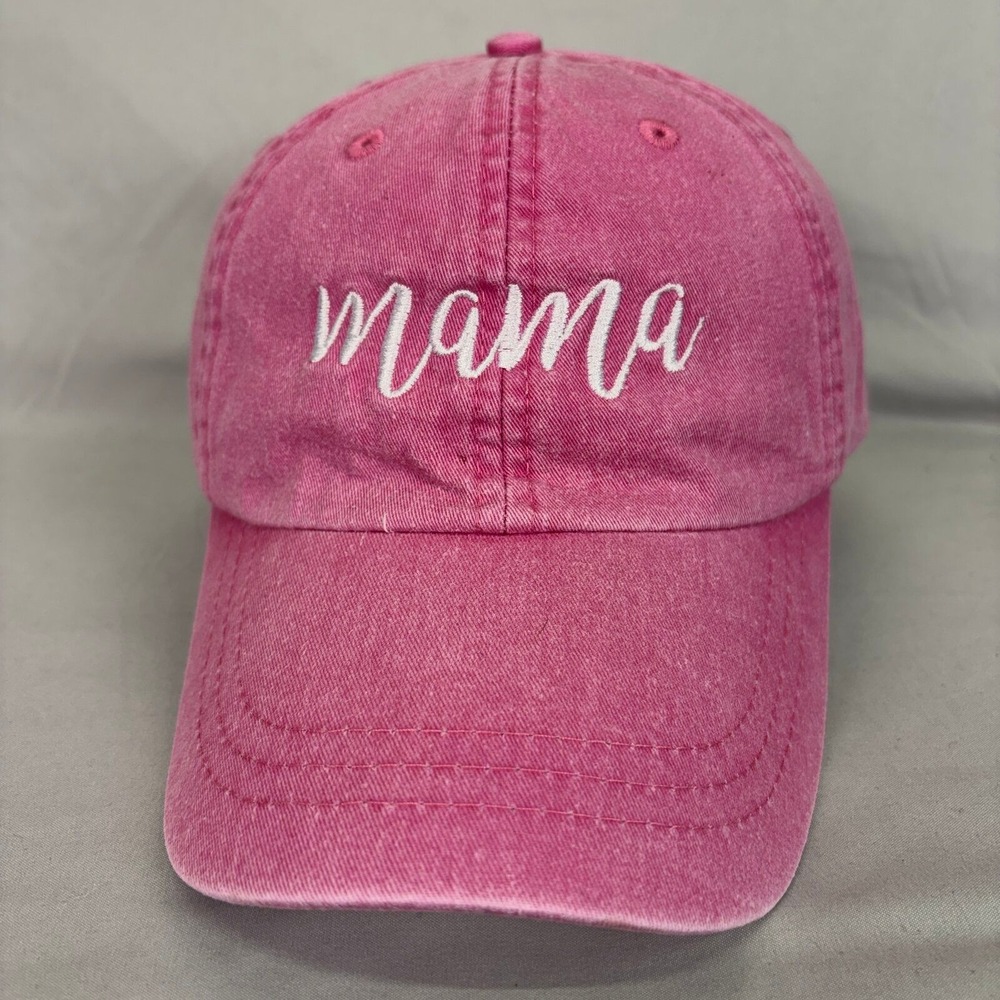 Adams Baseball Cap Mama Embroidered Womens OSFA Pink Pigment Dyed Hat